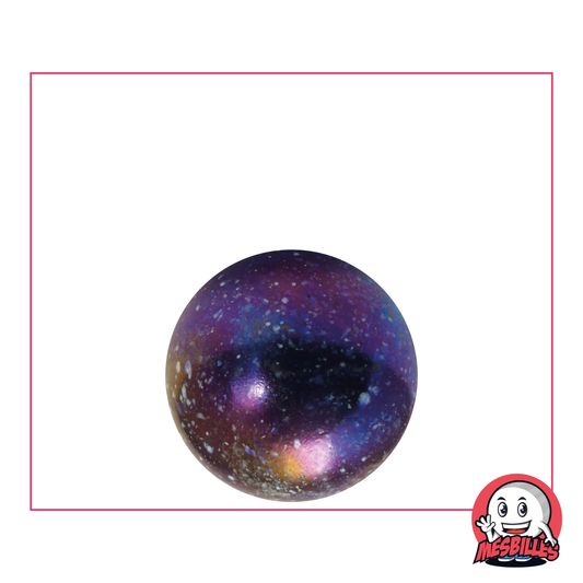 Bille Univers aspect porcelaine sombre et taches colorées, une bille de choix pour collections