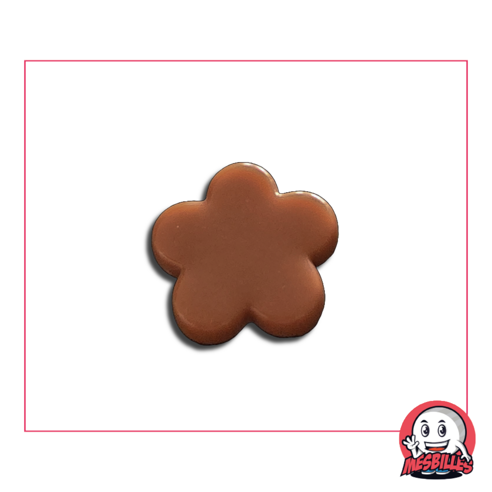 Bille fleur extra plate perle violet caramel – vue de face isolée sur fond neutre
