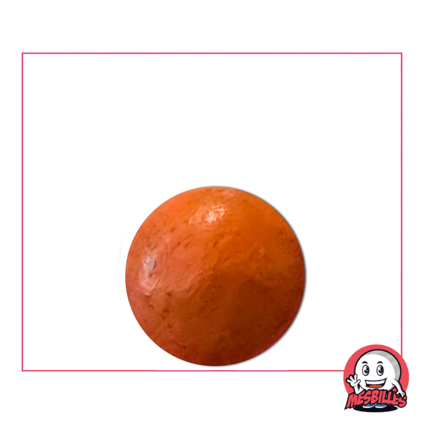 Bille en terre orange 16 mm artisanale – idéale pour jeu de billes ou collection, fabriquée avec un savoir-faire traditionnel.