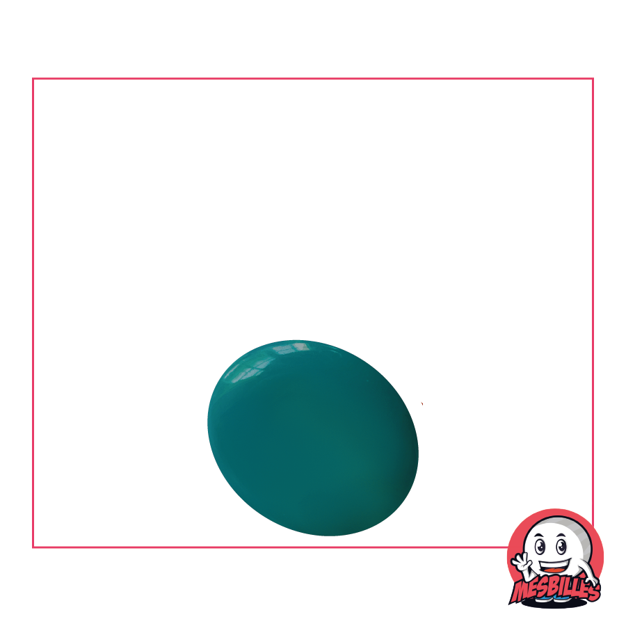 1 Bille Plate Perle Bleu-Canard 18 mm