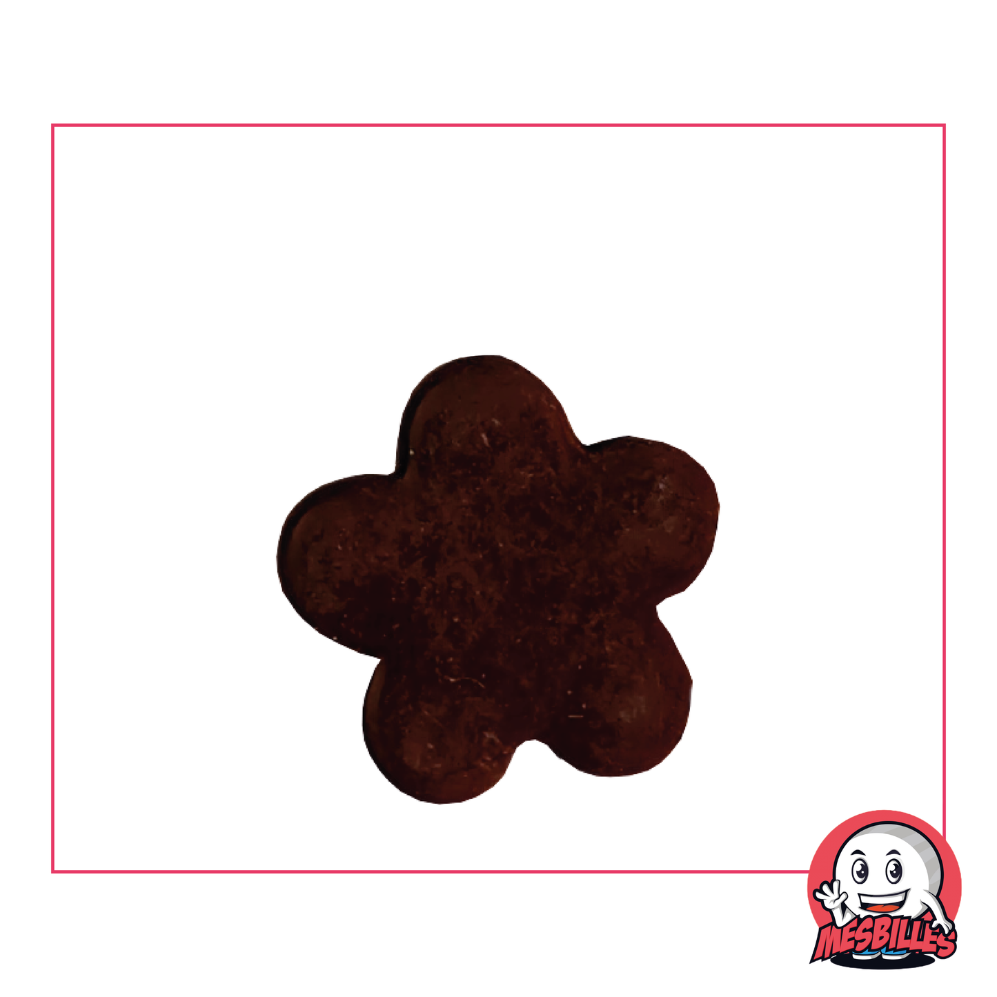 1 Bille Fleur Perle Rouge Sombre Extra Plate