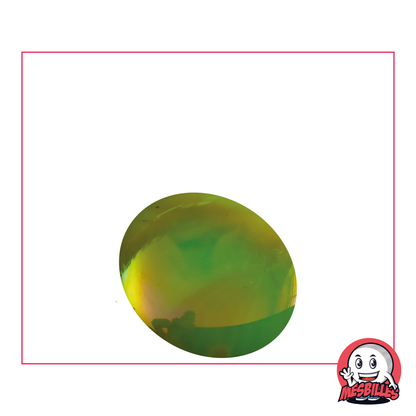 1 Bille Plate Glossy Vert-Jaune 30 mm