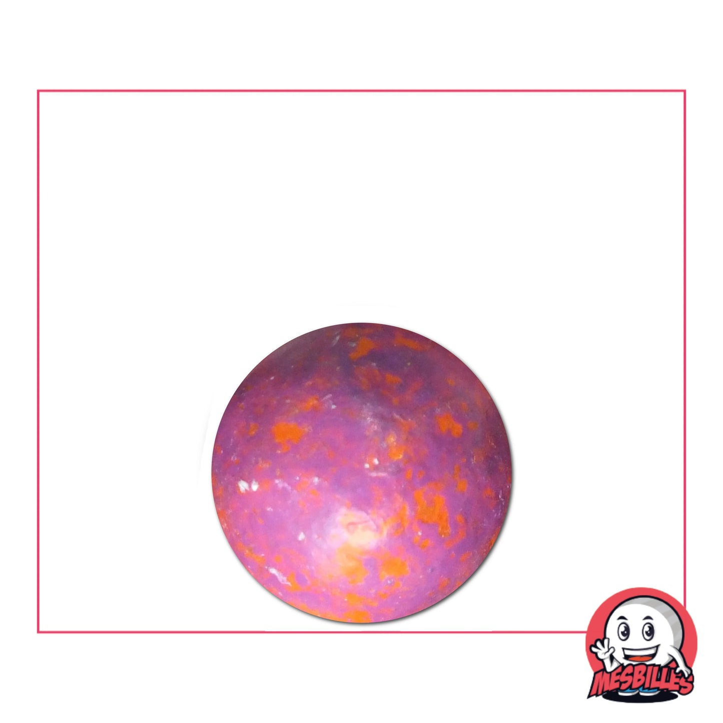 1 Bille en Terre Rose Moucheté 16 mm