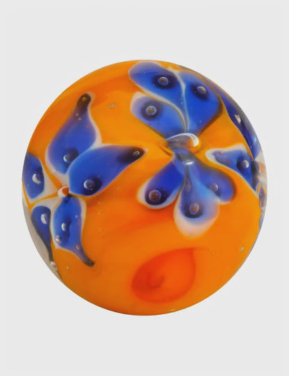 1 Bille Art Couronne Fleurie Orange 22 mm